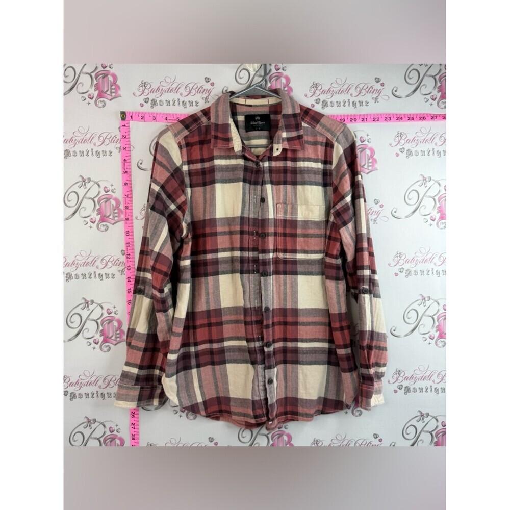 Windriver button up shirt Casual Red Plaid Button-Down Shirt by Black Rivet